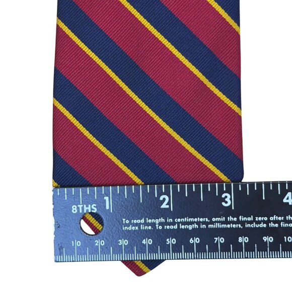 Vintage Brooks Brothers Burgundy & Navy Silk Striped Tie Made In U.S.A. Classic - Picture 7 of 7